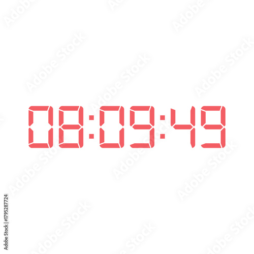 LED digital clock number for counter or calculator mockup design