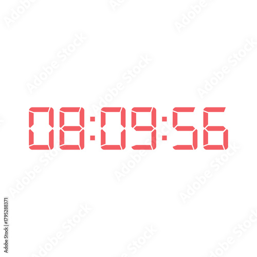 LED digital clock number for counter or calculator mockup design