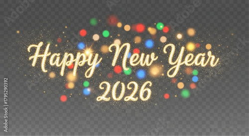 Sparkling festive greeting for the New Year, ideal for seasonal greetings, a celebratory message for 2026. vector illustration