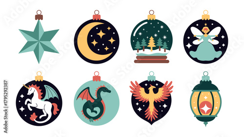 Festive Ornaments for the Holiday: A charming collection of handcrafted ornaments, featuring various whimsical designs, each adding a unique touch of magic and allure for celebratory occasions.