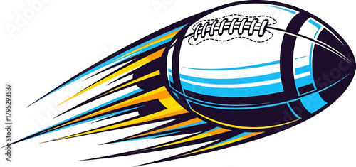 Dynamic American Football Illustration with Speed Streaks for Sport Enthusiasts