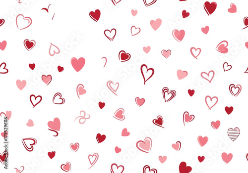 Seamlessly charming heart pattern in shades of red, embodying love and romance, ideal for valentine's day, wedding and design