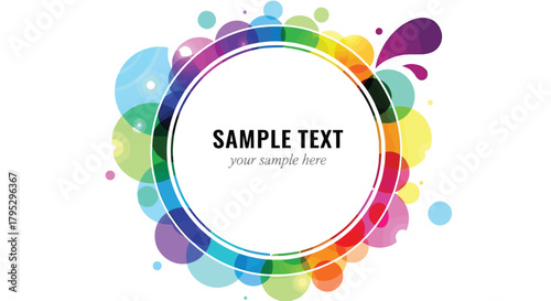 Colorful abstract design with a rainbow-colored circle for text or graphic elements, ideal for banners, posters, and creative projects