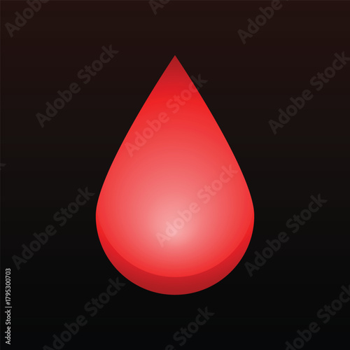 Red Blood Drop Icon Representing Health, Damage, or Life