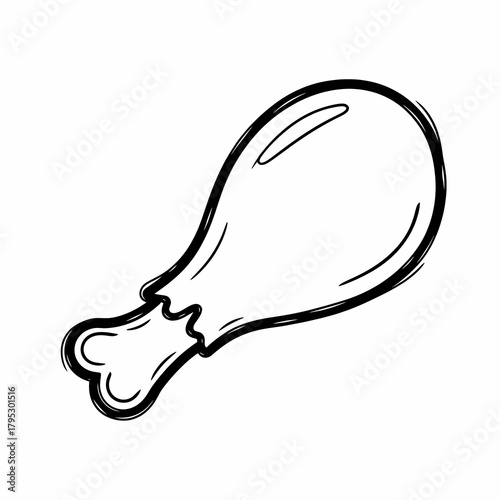 Chicken drumstick illustration isolated on white  