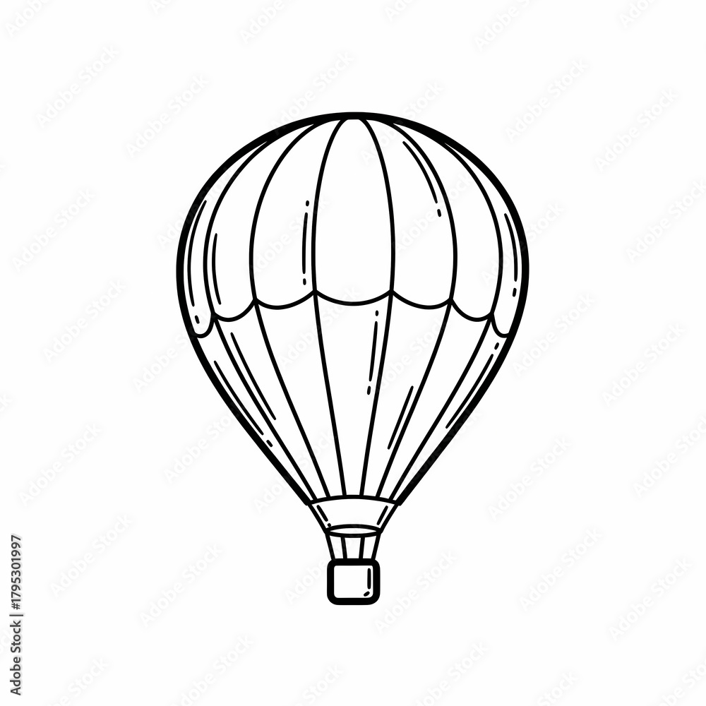 Obraz premium Hot air balloon outline illustration on a white background 