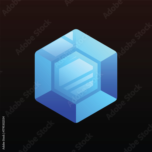 Shiny Blue Gemstone Icon for Treasure, Currency, and Magic