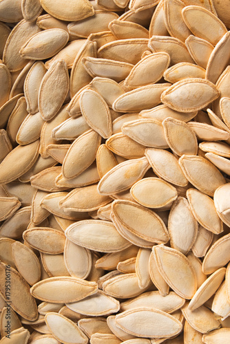 Pumpkin Seeds Close-Up Texture Background for Healthy Snack and Organic Food Themes