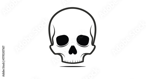 Striking minimalist skull graphic conveys danger mystery and edgy style for bold designs and impactful branding concepts, Generative AI