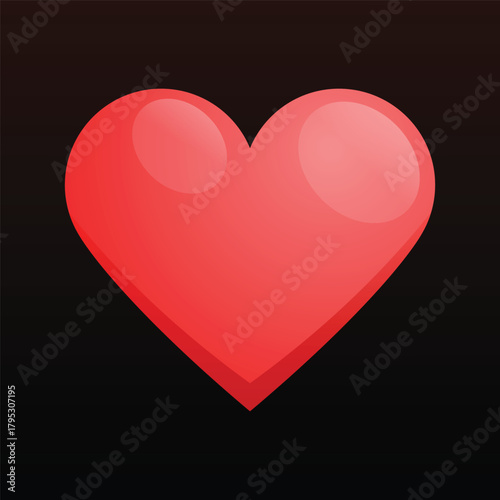 Simple Red Heart Icon Representing Life, Health, and Love.