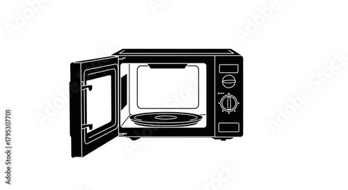 Discarded microwave oven outside on a transparent background