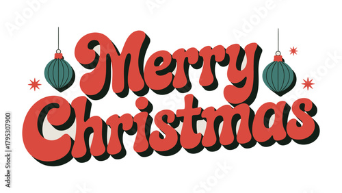 Merry Christmas greeting: A vintage Christmas wish with decorative elements and warm, inviting colors, spreading holiday cheer and goodwill.