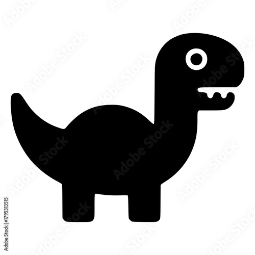 Dinosaur silhouette: a minimalist illustration of a dinosaur, a timeless symbol of prehistory and imagination, conveying a sense of wonder and curiosity.