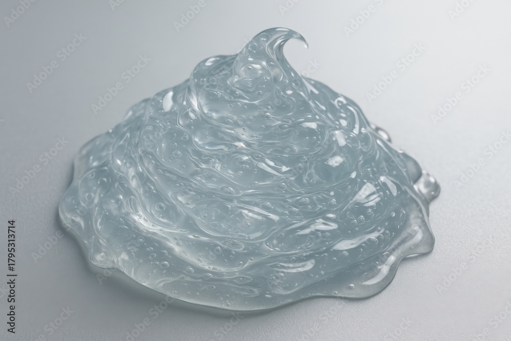 Fototapeta premium material science biomaterials concept. Translucent gel shape on a smooth surface.