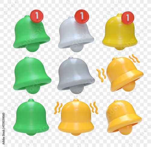 3D Bell Graphic Transparent Illustration