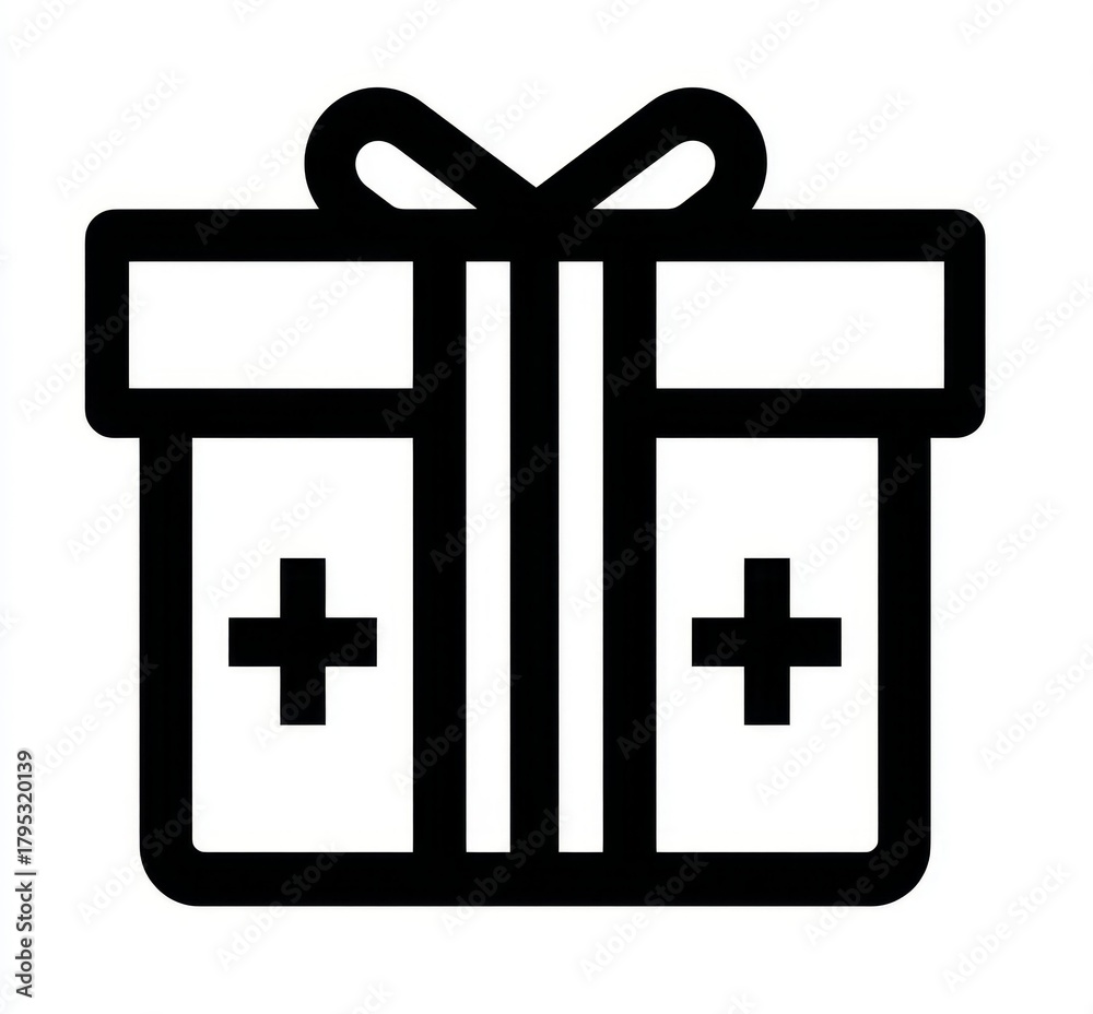 Obraz premium Medical Donation Present Icon