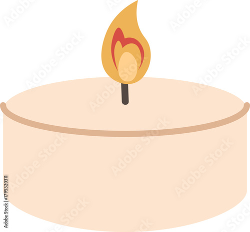 Tealight Candle with Flame