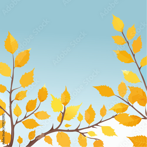 The leaves of the tree are yellow and orange
4