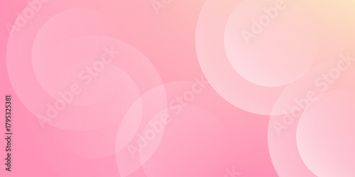 Minimalist banner background, pastel colorful, pink and yellow gradations. Circle effect style geometric, abstract background. Eps 10.