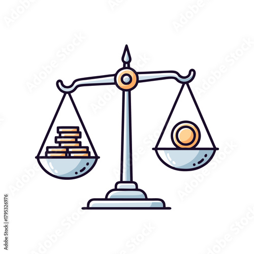 Illustration of scales with a white background