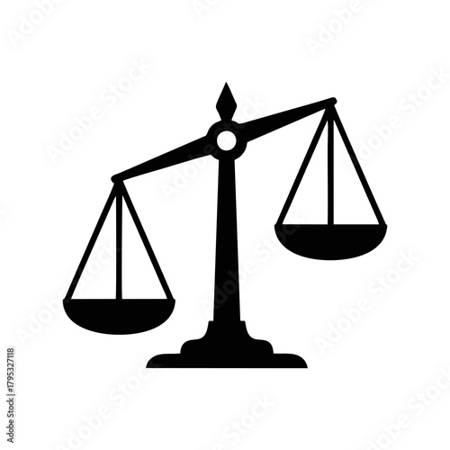 Illustration of scales with a white background