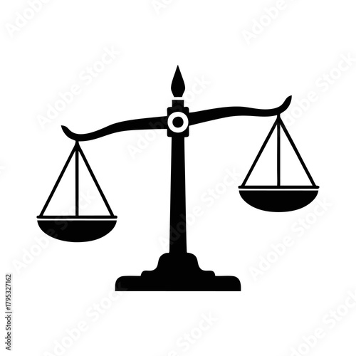 Illustration of scales with a white background