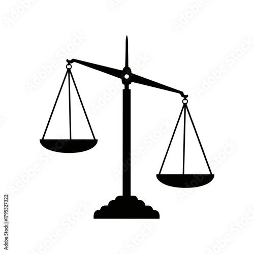 Illustration of scales with a white background