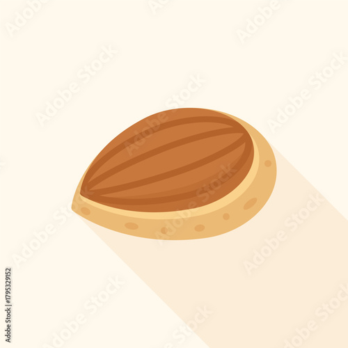 Peeled almond nut on cream background