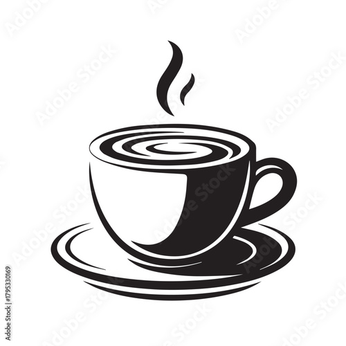 PHot Coffee Cup and Steam Vector Silhouetterint