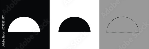 Dashed half circle geometric shape element .Vector illustration .EPS 10 .