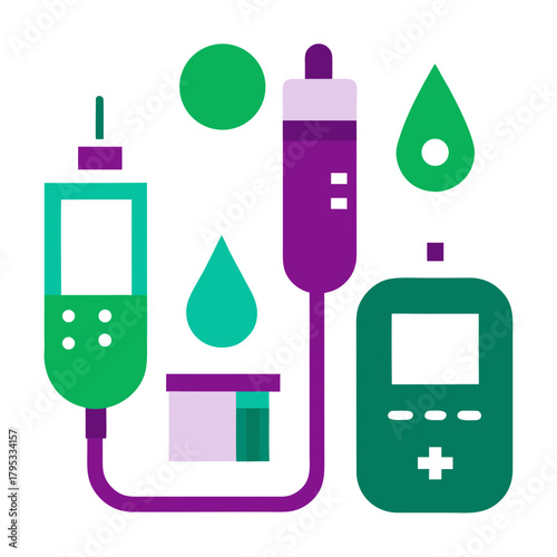Medical equipment for diabetes monitoring and treatment