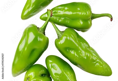 Green and red peppers and chili peppers fresh and healthy close-up