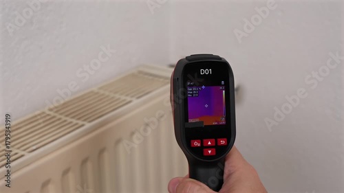 Une caméra thermique en train d'effectuer un diagnostic dans une maison.