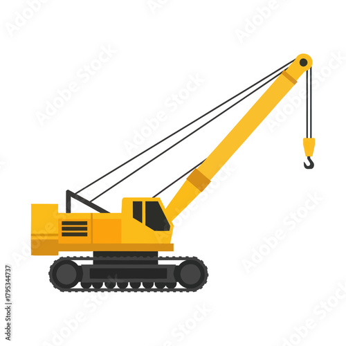 Heavy Duty Yellow Crawler Crane for Construction and Lifting.