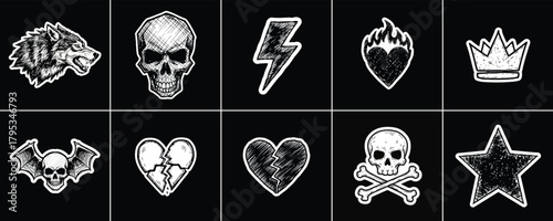 Spooky Halloween and Tropical Skull Illustrations