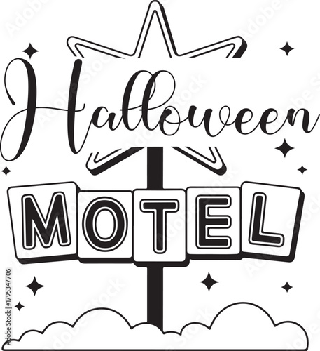 Halloween Motel Vector Design