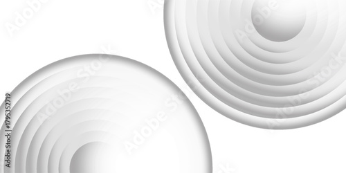 Abstract Futuristic 3d White Architecture Circular Concentric Background. White circle abstract background. Circular Building. Geometric technology design. White tunnel background. Interior Vector.