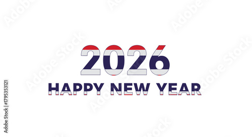 Happy New Year 2026 with Thailand flag design, Thai celebration design