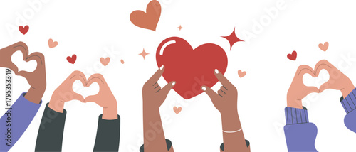 Heartfelt gesture diverse hands sharing love and appreciation
