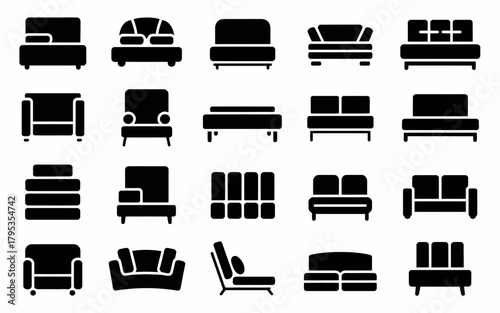 furniture icons set
