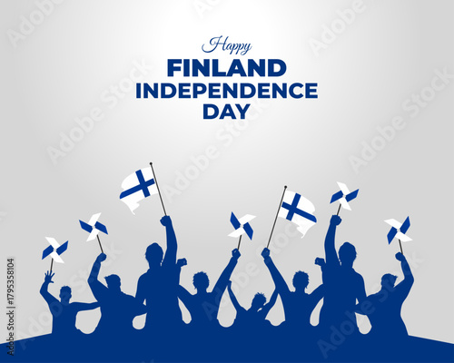 Finland Independence Day. 6 December. Template for background with banner, poster and card. Vector illustration.