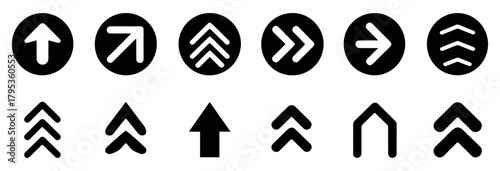swipe up arrow icon vector set