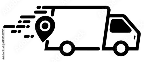 fast shipping delivery truck map icon