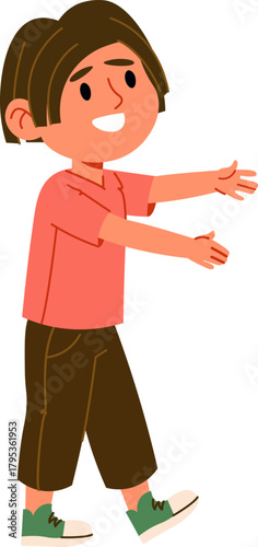 Smiling Boy with Open Arms