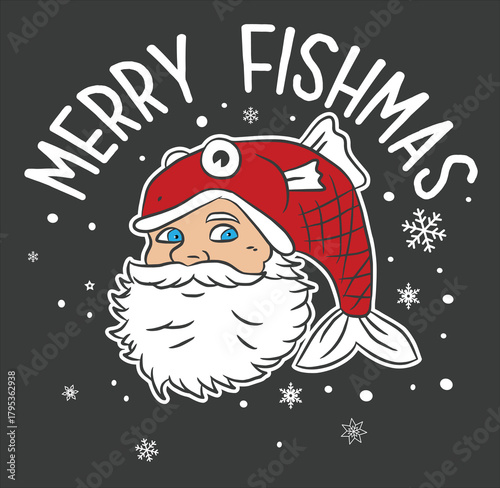 Funny Santa Merry Fishmas Fishing Christmas