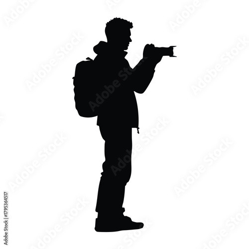  Silhouette of Photographer Taking Photo with Camera