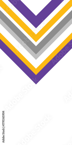 Geometric arrows background. Purple, white, and yellow colors. Business and presentation template. Vintage colors chevron pattern background banner. 
