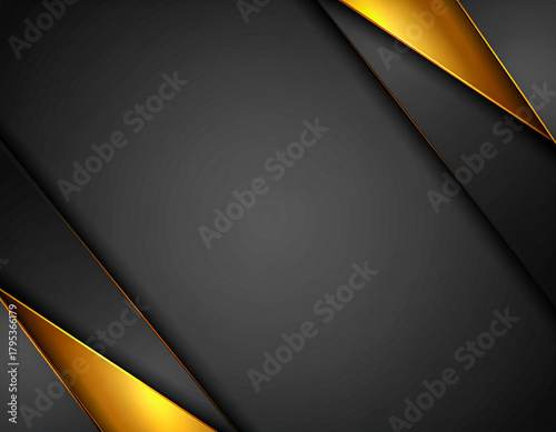 Abstract black and gold background texture design with light and shadow concept sheet