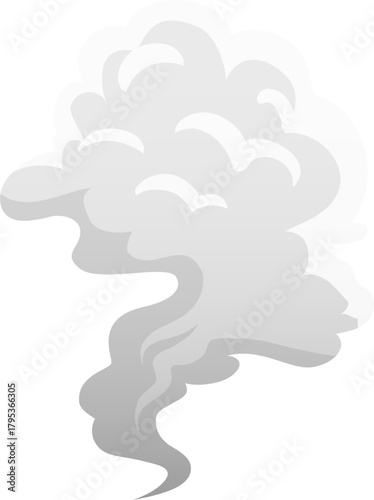 Gray smoke or steam cloud vector illustration