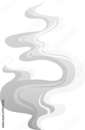Stylized smoke or vapor rising white background